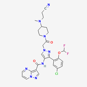 molecular formula C28H28ClF2N9O3 B10856076 iJak-381 