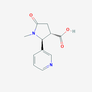 molecular formula C11H12N2O3 B108563 trans-1-Methyl-4-carboxy-5-(3-pyridyl)-2-pyrrolidinone CAS No. 33224-01-0