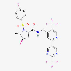 molecular formula C24H19F8N5O3S B10856397 GDC-0334 CAS No. 1984824-54-5