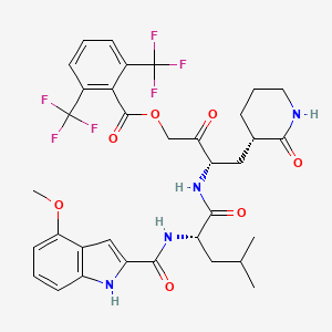 molecular formula C34H36F6N4O7 B10856426 SARS-CoV-2 3CLP and CoV inhibitor 15h 