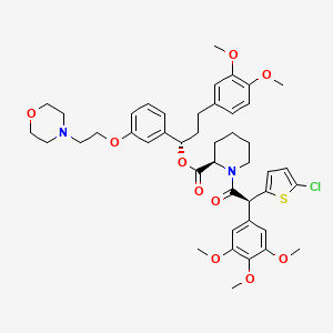 molecular formula C44H53ClN2O10S B10856447 (S)-(R)-3-(3,4-Dimethoxyphenyl)-1-(3-(2-morpholinoethoxy)phenyl)propyl-1-((S)-2-(5-chlorothiophen-2-yl)-2-(3,4,5-trimethoxyphenyl)acetyl)piperidine-2-carboxylate 