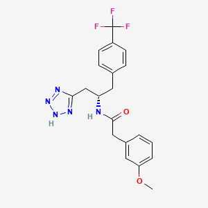 molecular formula C20H20F3N5O2 B10856448 (S)-N-(1-(1H-Tetrazol-5-yl)-3-(4-(trifluoromethyl)phenyl)propan-2-yl)-2-(3-methoxyphenyl)acetamide 