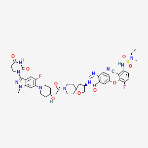 molecular formula C45H49F2N11O9S B10856450 Tagarafdeg 