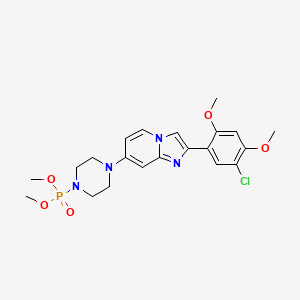 molecular formula C21H26ClN4O5P B10856485 2-(5-chloro-2,4-dimethoxyphenyl)-7-(4-dimethoxyphosphorylpiperazin-1-yl)imidazo[1,2-a]pyridine 