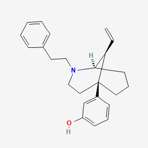 molecular formula C24H29NO B10856515 3-((1R,5S,9S)-2-Phenethyl-9-vinyl-2-azabicyclo[3.3.1]nonan-5-yl)phenol 