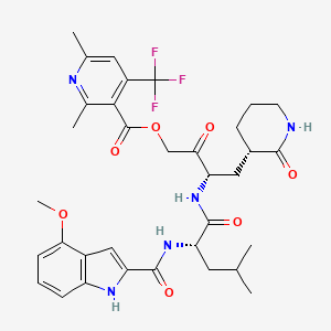 molecular formula C34H40F3N5O7 B10856596 SARS-CoV-2 3CLP and CoV inhibitor 15m 