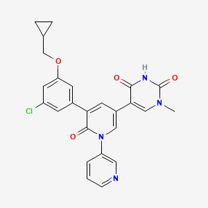 molecular formula C25H21ClN4O4 B10856605 5-[5-[3-Chloro-5-(cyclopropylmethoxy)phenyl]-6-oxo-1-pyridin-3-ylpyridin-3-yl]-1-methylpyrimidine-2,4-dione 
