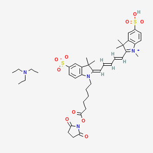molecular formula C42H56N4O10S2 B10856856 MeCY5-NHS ester (triethylamine) 