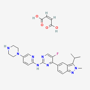 molecular formula C28H31FN8O4 B10856991 Culmerciclib maleate 