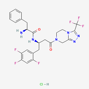 molecular formula C25H25ClF6N6O2 B10857043 Sitagliptin fenilalanil hydrochloride 