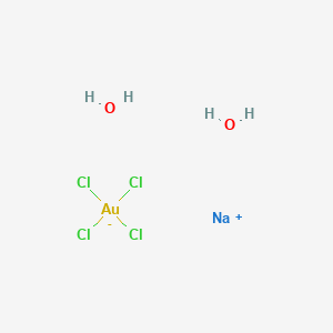 molecular formula AuCl4H4NaO2 B108571 Sodium tetrachloroaurate(III) dihydrate CAS No. 13874-02-7