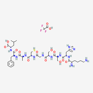 molecular formula C43H65F3N12O14S B10857537 Shepherdin (79-87) (TFA) 