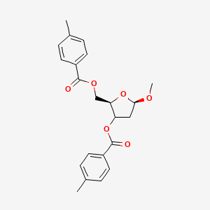 molecular formula C22H24O6 B10857555 [(2R,5R)-5-methoxy-3-(4-methylbenzoyl)oxyoxolan-2-yl]methyl 4-methylbenzoate 
