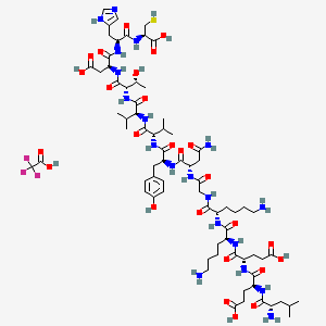 molecular formula C72H112F3N19O26S B10857652 EGFRvIII peptide (PEPvIII) (TFA) 