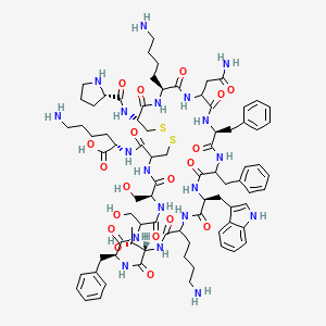 molecular formula C81H113N19O19S2 B10857861 H-Pro-Cys(1)-Lys-DL-Asn-Phe-DL-Phe-Trp-DL-Lys-Thr-Phe-DL-Ser-Ser-DL-Cys(1)-Lys-OH 