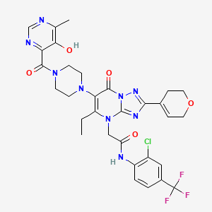 molecular formula C31H31ClF3N9O5 B10857926 HRO761 