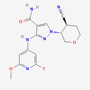 molecular formula C16H17FN6O3 B10858040 Atinvicitinib CAS No. 2169273-59-8