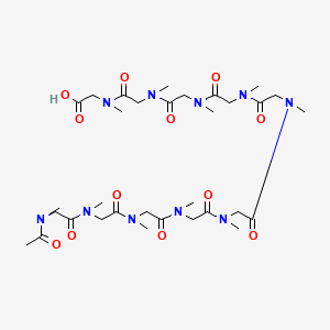 molecular formula C32H54N10O12 B10858044 Ac-{Gly(N-me)}-Sar-Sar-Sar-Sar-Sar-Sar-Sar-Sar-Sar 