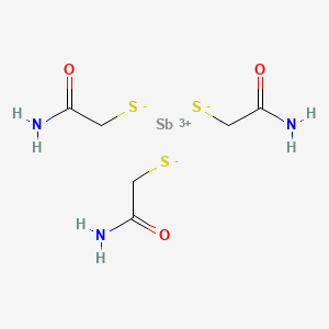 molecular formula C6H12N3O3S3Sb B10858100 Antimony thioglycollamide CAS No. 6533-78-4