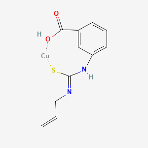 molecular formula C11H11CuN2O2S- B10858133 N-(3-carboxyphenyl)-N'-prop-2-enylcarbamimidothioate;copper 