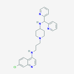molecular formula C28H31ClN6 B10858407 4-Quinolinamine, 7-chloro-N-(3-(4-((di-2-pyridinylmethyl)amino)-1-piperidinyl)propyl)- CAS No. 1239953-66-2