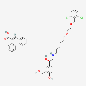 molecular formula C39H45Cl2NO7 B10858497 Vilanterol alpha-phenyl cinnamate CAS No. 503070-59-5