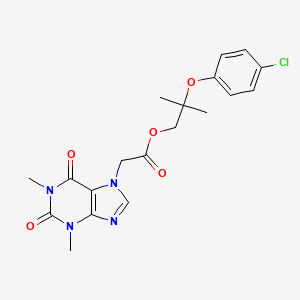 molecular formula C19H21ClN4O5 B10858709 Acefylline clofibrol CAS No. 70788-27-1