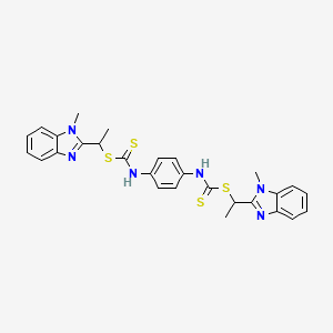 molecular formula C28H28N6S4 B10858797 Bisbendazole CAS No. 32195-33-8