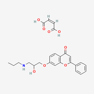 molecular formula C25H27NO8 B10858861 Flavodilol maleate CAS No. 79619-32-2