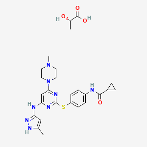 molecular formula C26H34N8O4S B10858997 Tozasertib lactate CAS No. 899827-04-4