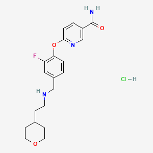molecular formula C20H25ClFN3O3 B10859011 Ondelopran hydrochloride CAS No. 1179819-25-0