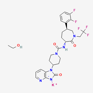 molecular formula C28H32F5KN6O4 B10859018 Telcagepant K CAS No. 953077-35-5