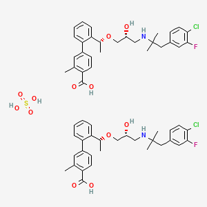 molecular formula C58H68Cl2F2N2O12S B10859032 Encaleret sulfate anhydrous CAS No. 787584-79-6
