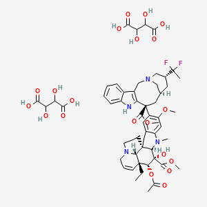 molecular formula C53H66F2N4O20 B10859061 Vinflunine bitartrate 