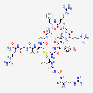 molecular formula C78H126N30O18S4 B10859120 H-Arg-Gly-Gly-Leu-Cys(1)-Tyr-Cys(2)-Arg-Gly-D-Arg-Phe-Cys(2)-Val-Cys(1)-Val-Gly-Arg-NH2 
