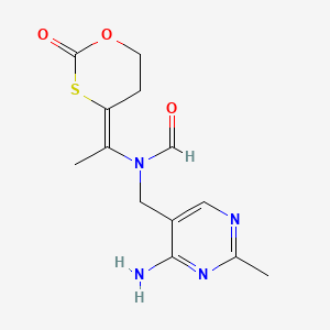 molecular formula C13H16N4O3S B10859232 N-[(4-amino-2-methylpyrimidin-5-yl)methyl]-N-[(1E)-1-(2-oxo-1,3-oxathian-4-ylidene)ethyl]formamide 