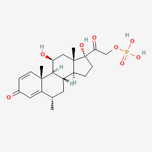 molecular formula C22H31O8P B10859500 11beta,17,21-Trihydroxy-6alpha-methylpregna-1,4-diene-3,20-dione 21-(dihydrogen phosphate) CAS No. 22252-38-6