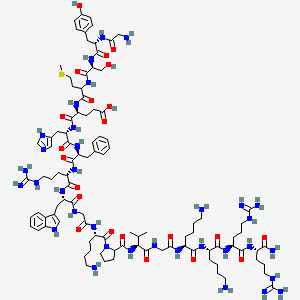 molecular formula C100H156N34O22S B10859596 H-Gly-Tyr-Ser-DL-Met-Glu-His-Phe-Arg-Trp-Gly-Lys-DL-Pro-Val-Gly-Lys-Lys-Arg-Arg-NH2 