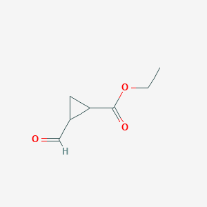 molecular formula C7H10O3 B108596 Ethyl 2-formylcyclopropanecarboxylate CAS No. 20417-61-2