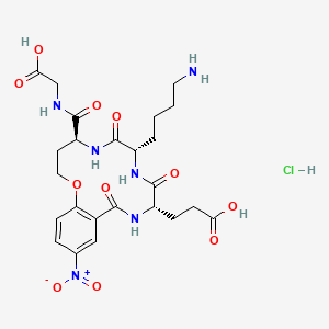 molecular formula C24H33ClN6O11 B10859633 Tavilermide hydrochloride CAS No. 1460213-99-3