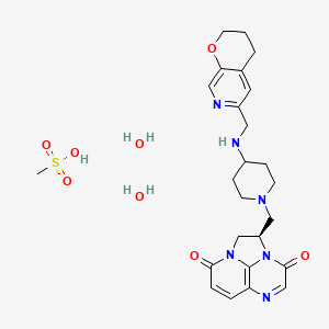molecular formula C25H36N6O8S B10859644 Gepotidacin mesylate CAS No. 1624306-20-2
