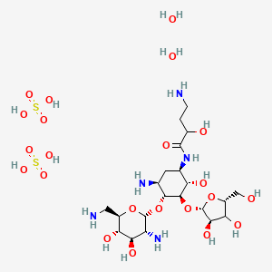 molecular formula C21H49N5O22S2 B10859646 Butirosin sulfate CAS No. 37330-37-3