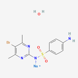 molecular formula C12H14BrN4NaO3S B10859859 Sodium N(sup 1)-(5-bromo-4,6-dimethyl-2-pyrimidinyl)sulfanilamide, monohydrate CAS No. 6101-20-8