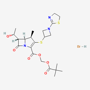 molecular formula C22H32BrN3O6S2 B10860107 Tebipenem pivoxil hydrobromide CAS No. 1381788-20-0