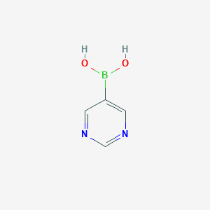 molecular formula C4H5BN2O2 B108616 5-Pyrimidylboronic acid CAS No. 109299-78-7