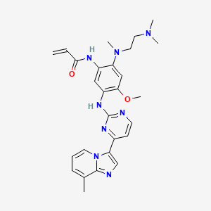 molecular formula C27H32N8O2 B10861634 Pruvonertinib 