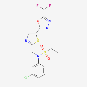 molecular formula C15H13ClF2N4O3S2 B10862051 TYA-018 
