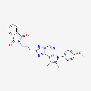 molecular formula C27H24N6O3 B10862849 2-{3-[7-(4-methoxyphenyl)-8,9-dimethyl-7H-pyrrolo[3,2-e][1,2,4]triazolo[1,5-c]pyrimidin-2-yl]propyl}-1H-isoindole-1,3(2H)-dione 