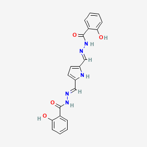 molecular formula C20H17N5O4 B10862891 N',N''-[1H-pyrrole-2,5-diyldi(E)methylylidene]bis(2-hydroxybenzohydrazide) 