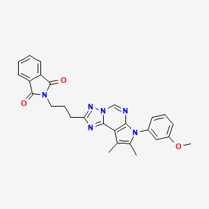 molecular formula C27H24N6O3 B10862931 2-{3-[7-(3-methoxyphenyl)-8,9-dimethyl-7H-pyrrolo[3,2-e][1,2,4]triazolo[1,5-c]pyrimidin-2-yl]propyl}-1H-isoindole-1,3(2H)-dione 